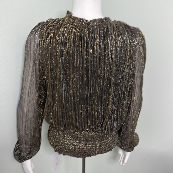 COPY - NWT Joie High Neck Smocked Metallic Sparkle Top - Picture 6 of 7